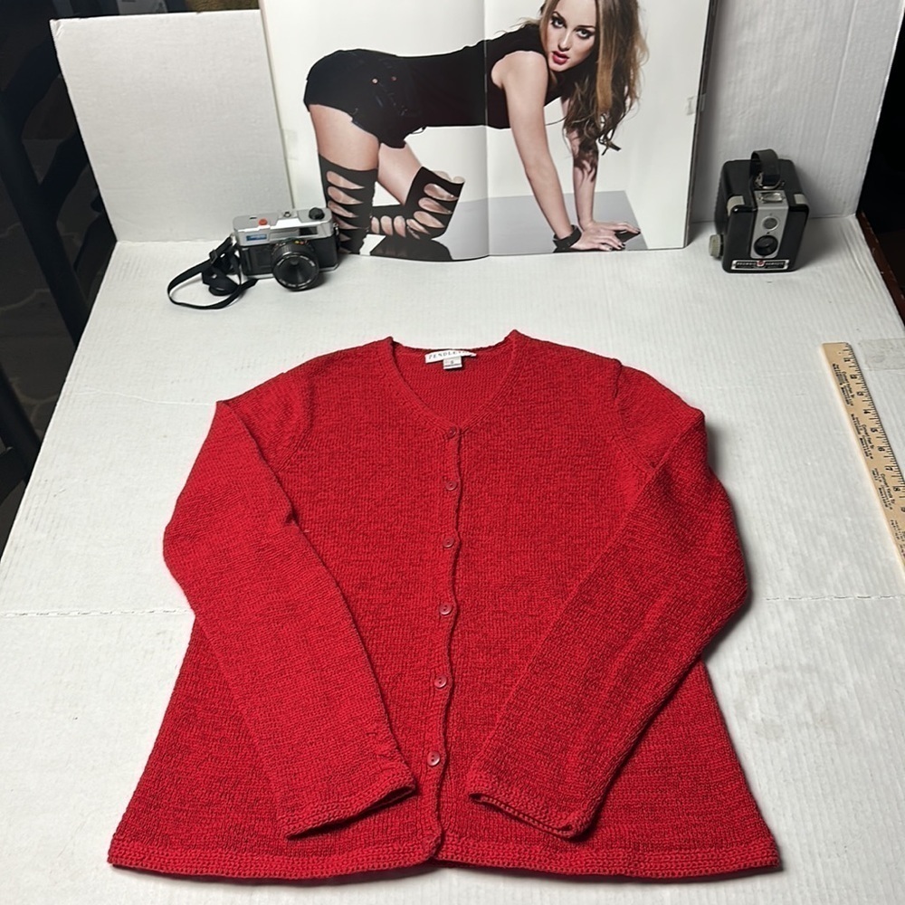 Vintage90’s Pendleton Red Knit Twinset | Cardigan + Shell · Quiet Luxury Capsule - Picture 13 of 16